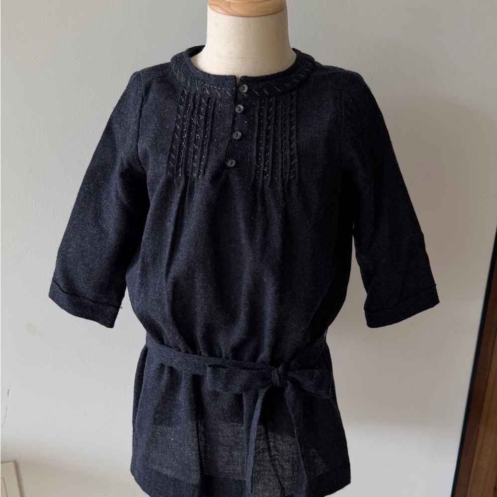 Chic Black Kids Dress with Belt